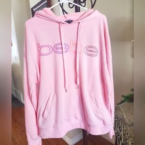 Bebe pink hoodie plus size woman